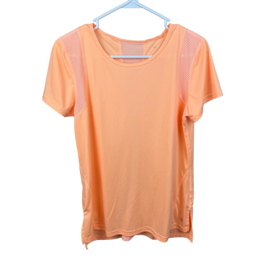 Tek Gear Drytek Women's Peach Short Sleeve Mesh Detail Workout Top Size M